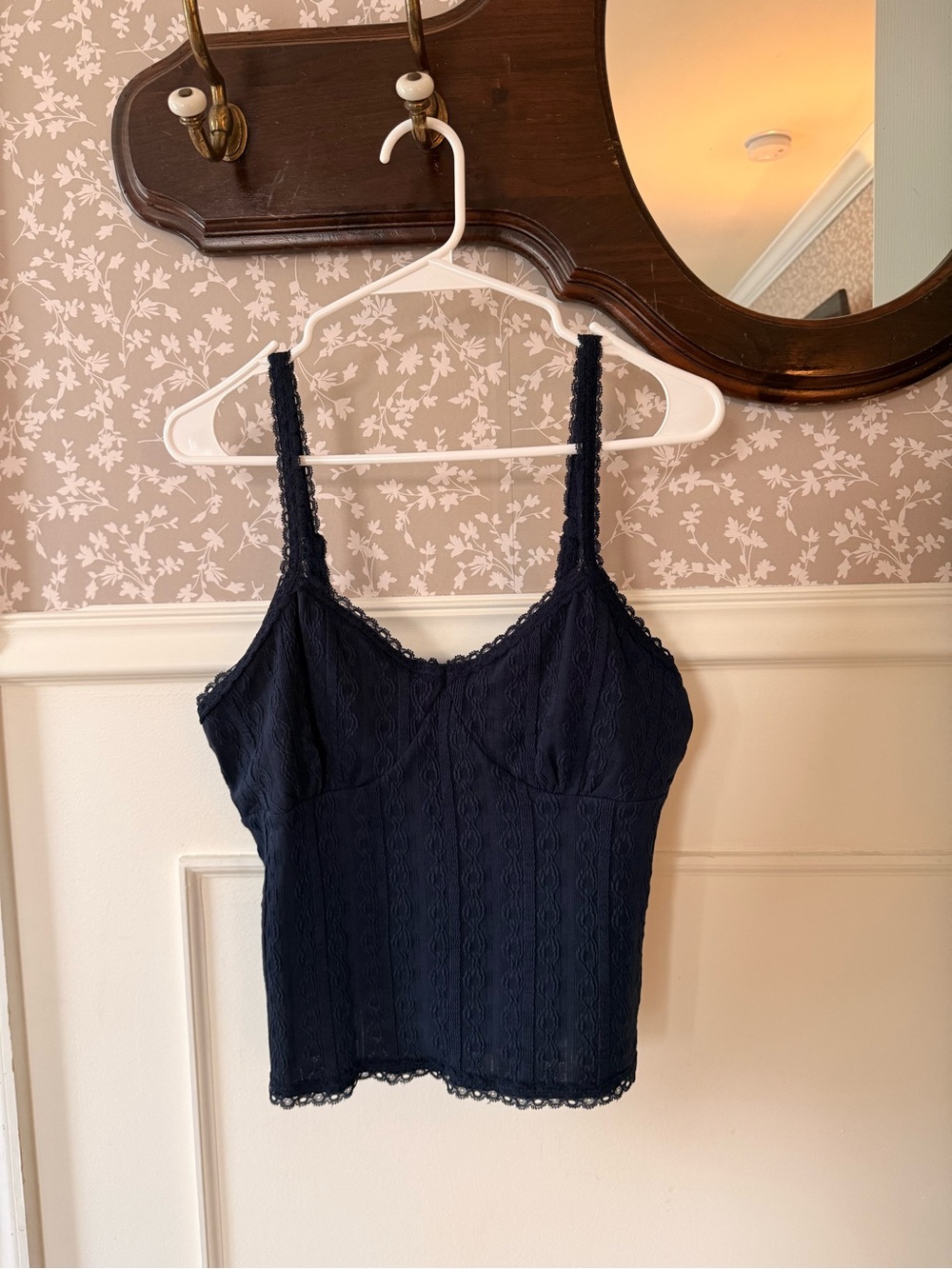 Navy lace tank top